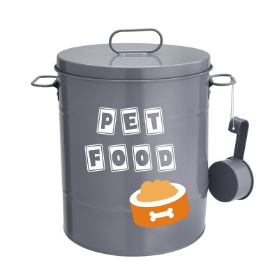 High Quality Custom Round Galvanized Iron Storage Pet Cat Dog Food Bucket